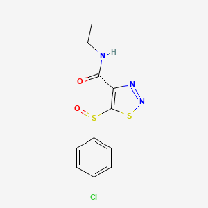 molecular formula C11H10ClN3O2S2 B3035264 5-[(4-chlorophenyl)sulfinyl]-N-ethyl-1,2,3-thiadiazole-4-carboxamide CAS No. 306977-05-9