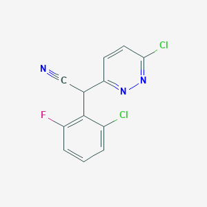 molecular formula C12H6Cl2FN3 B3035392 2-(2-Chloro-6-fluorophenyl)-2-(6-chloro-3-pyridazinyl)acetonitrile CAS No. 320419-48-5