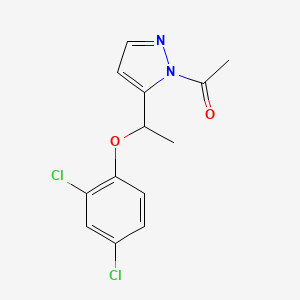 molecular formula C13H12Cl2N2O2 B3035431 1-{5-[1-(2,4-dichlorophenoxy)ethyl]-1H-pyrazol-1-yl}-1-ethanone CAS No. 321385-71-1