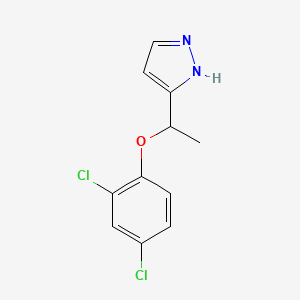 molecular formula C11H10Cl2N2O B3035504 5-[1-(2,4-dichlorophenoxy)ethyl]-1H-pyrazole CAS No. 321998-97-4
