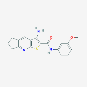 molecular formula C18H17N3O2S B303558 3-amino-N-(3-methoxyphenyl)-6,7-dihydro-5H-cyclopenta[b]thieno[3,2-e]pyridine-2-carboxamide 