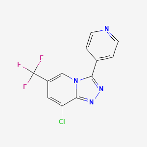 molecular formula C12H6ClF3N4 B3036008 8-Chloro-3-(4-pyridinyl)-6-(trifluoromethyl)[1,2,4]triazolo[4,3-a]pyridine CAS No. 338795-36-1