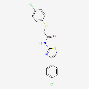 molecular formula C17H12Cl2N2OS2 B3036034 N-[4-(4-chlorophenyl)-1,3-thiazol-2-yl]-2-[(4-chlorophenyl)sulfanyl]acetamide CAS No. 338957-51-0