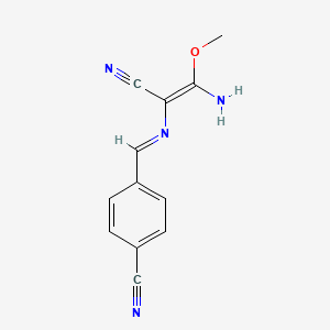 molecular formula C12H10N4O B3036119 4-[[(E)-2-amino-1-cyano-2-methoxyethenyl]iminomethyl]benzonitrile CAS No. 338977-03-0