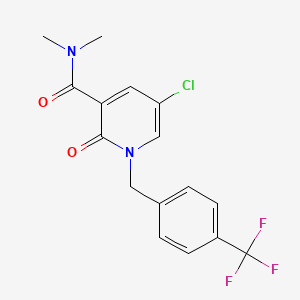 molecular formula C16H14ClF3N2O2 B3036124 5-Chloro-N,N-dimethyl-2-oxo-1-(4-(trifluoromethyl)benzyl)-1,2-dihydro-3-pyridinecarboxamide CAS No. 338977-78-9