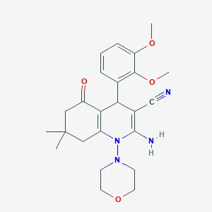 molecular formula C24H30N4O4 B303624 2-AMINO-4-(2,3-DIMETHOXYPHENYL)-7,7-DIMETHYL-1-(MORPHOLIN-4-YL)-5-OXO-1,4,5,6,7,8-HEXAHYDROQUINOLINE-3-CARBONITRILE 