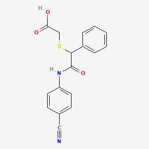 molecular formula C17H14N2O3S B3036357 2-{[2-(4-Cyanoanilino)-2-oxo-1-phenylethyl]sulfanyl}acetic acid CAS No. 339109-11-4