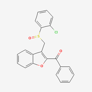 molecular formula C22H15ClO3S B3036366 (3-{[(2-Chlorophenyl)sulfinyl]methyl}-1-benzofuran-2-yl)(phenyl)methanone CAS No. 339275-71-7