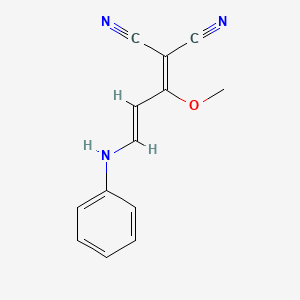 2-[(E)-3-anilino-1-methoxyprop-2-enylidene]propanedinitrile