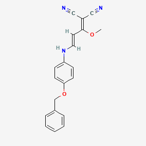 2-[(E)-1-methoxy-3-(4-phenylmethoxyanilino)prop-2-enylidene]propanedinitrile