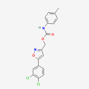[5-(3,4-dichlorophenyl)-1,2-oxazol-3-yl]methyl N-(4-methylphenyl)carbamate