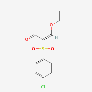 molecular formula C12H13ClO4S B3036458 3-((4-Chlorophenyl)sulfonyl)-4-ethoxybut-3-en-2-one CAS No. 343879-67-4