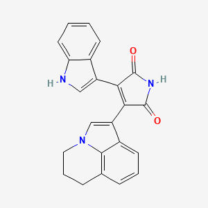 molecular formula C23H17N3O2 B3036495 3-(5,6-Dihydro-4H-pyrrolo[3,2,1-ij]quinolin-1-yl)-4-(1H-indol-3-yl)-1H-pyrrole-2,5-dione CAS No. 345261-20-3