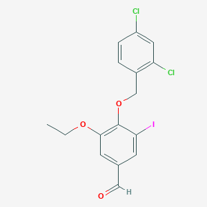 molecular formula C16H13Cl2IO3 B3036499 4-[(2,4-Dichlorobenzyl)oxy]-3-ethoxy-5-iodobenzaldehyde CAS No. 345980-29-2