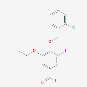 molecular formula C16H14ClIO3 B3036504 4-[(2-Chlorobenzyl)oxy]-3-ethoxy-5-iodobenzaldehyde CAS No. 345985-65-1