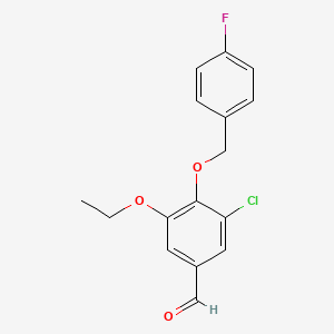 molecular formula C16H14ClFO3 B3036508 3-Chloro-5-ethoxy-4-[(4-fluorobenzyl)oxy]benzaldehyde CAS No. 346611-56-1