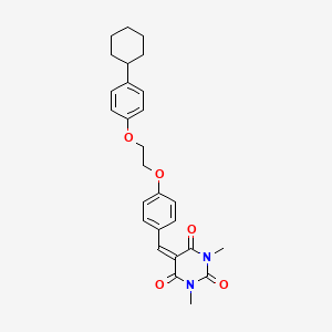 5-({4-[2-(4-Cyclohexylphenoxy)ethoxy]phenyl}methylidene)-1,3-dimethyl-1,3-diazinane-2,4,6-trione