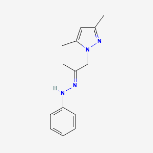 molecular formula C14H18N4 B3036562 N-[(E)-1-(3,5-Dimethylpyrazol-1-yl)propan-2-ylideneamino]aniline CAS No. 361343-74-0