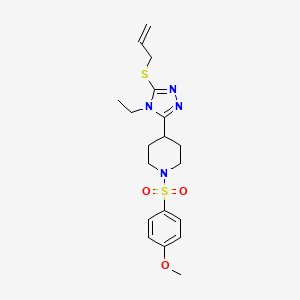 molecular formula C19H26N4O3S2 B3036617 4-({4-[5-(allylsulfanyl)-4-ethyl-4H-1,2,4-triazol-3-yl]piperidino}sulfonyl)phenyl methyl ether CAS No. 383148-32-1