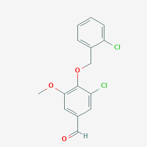 B3036622 3-Chloro-4-[(2-chlorobenzyl)oxy]-5-methoxybenzaldehyde CAS No. 384857-00-5