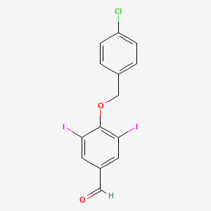 molecular formula C14H9ClI2O2 B3036623 4-[(4-Chlorobenzyl)oxy]-3,5-diiodobenzaldehyde CAS No. 384857-14-1