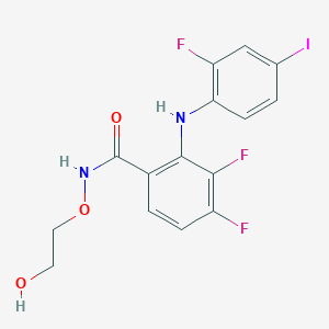molecular formula C15H12F3IN2O3 B3036643 3,4-difluoro-2-[(2-fluoro-4-iodophenyl)amino]-N-(2-hydroxyethoxy)benzamide CAS No. 391209-55-5