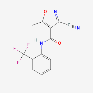 molecular formula C13H8F3N3O2 B3036679 3-cyano-5-methyl-N-[2-(trifluoromethyl)phenyl]-4-isoxazolecarboxamide CAS No. 400074-25-1