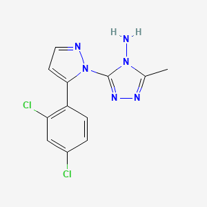 molecular formula C12H10Cl2N6 B3036681 3-[5-(2,4-dichlorophenyl)-1H-pyrazol-1-yl]-5-methyl-4H-1,2,4-triazol-4-amine CAS No. 400074-28-4