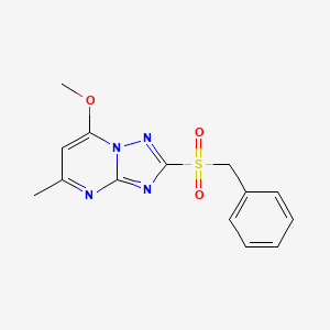 molecular formula C14H14N4O3S B3036688 Benzyl 7-methoxy-5-methyl[1,2,4]triazolo[1,5-a]pyrimidin-2-yl sulfone CAS No. 400074-80-8