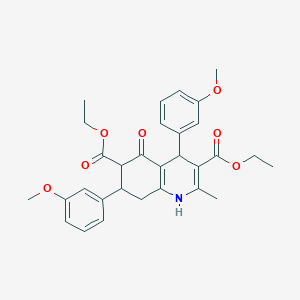 molecular formula C30H33NO7 B303672 3,6-DIETHYL 4,7-BIS(3-METHOXYPHENYL)-2-METHYL-5-OXO-1,4,5,6,7,8-HEXAHYDROQUINOLINE-3,6-DICARBOXYLATE 