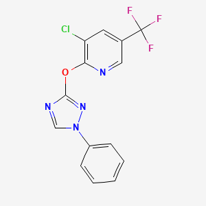 molecular formula C14H8ClF3N4O B3036768 3-Chloro-2-(3-phenyl(2,3,5-triazolyloxy))-5-(trifluoromethyl)pyridine CAS No. 400078-56-0