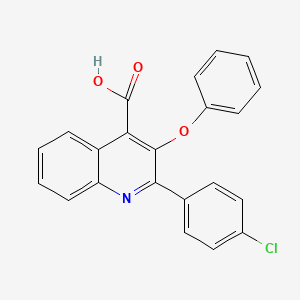 molecular formula C22H14ClNO3 B3036788 2-(4-Chlorophenyl)-3-phenoxy-4-quinolinecarboxylic acid CAS No. 400079-78-9