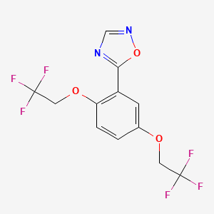 molecular formula C12H8F6N2O3 B3036791 5-[2,5-Bis(2,2,2-trifluoroethoxy)phenyl]-1,2,4-oxadiazole CAS No. 400079-93-8