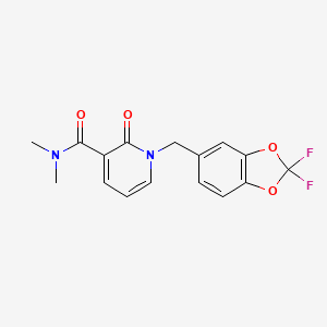 molecular formula C16H14F2N2O4 B3036851 1-[(2,2-difluoro-1,3-benzodioxol-5-yl)methyl]-N,N-dimethyl-2-oxo-1,2-dihydro-3-pyridinecarboxamide CAS No. 400083-04-7