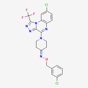 molecular formula C22H17Cl2F3N6O B3036994 N-[(3-chlorophenyl)methoxy]-1-[8-chloro-1-(trifluoromethyl)-[1,2,4]triazolo[4,3-a]quinoxalin-4-yl]piperidin-4-imine CAS No. 400089-09-0