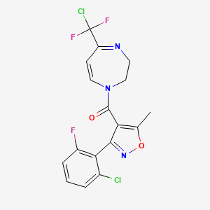 molecular formula C17H12Cl2F3N3O2 B3037096 {5-[chloro(difluoro)methyl]-2,3-dihydro-1H-1,4-diazepin-1-yl}[3-(2-chloro-6-fluorophenyl)-5-methyl-4-isoxazolyl]methanone CAS No. 439096-47-6