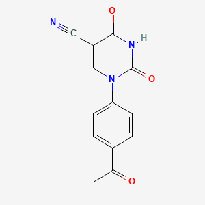 molecular formula C13H9N3O3 B3037159 1-(4-Acetylphenyl)-2,4-dioxo-1,2,3,4-tetrahydro-5-pyrimidinecarbonitrile CAS No. 446276-09-1