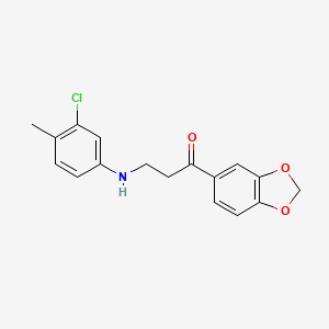 molecular formula C17H16ClNO3 B3037209 1-(1,3-Benzodioxol-5-yl)-3-(3-chloro-4-methylanilino)-1-propanone CAS No. 477334-02-4