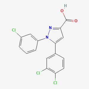 molecular formula C16H9Cl3N2O2 B3037227 1-(3-chlorophenyl)-5-(3,4-dichlorophenyl)-1H-pyrazole-3-carboxylic acid CAS No. 477712-31-5