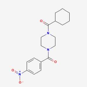 molecular formula C18H23N3O4 B3037314 Cyclohexyl(4-(4-nitrobenzoyl)piperazino)methanone CAS No. 477858-86-9