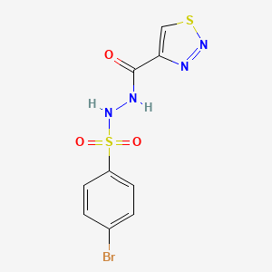 molecular formula C9H7BrN4O3S2 B3037381 4-bromo-N'-(1,2,3-thiadiazol-4-ylcarbonyl)benzenesulfonohydrazide CAS No. 477872-07-4