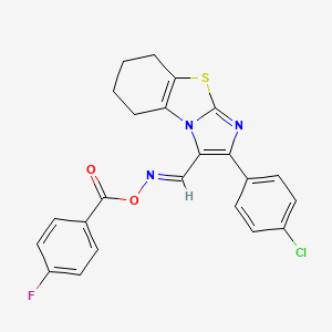 2-(4-Chlorophenyl)-3-({[(4-fluorobenzoyl)oxy]imino}methyl)-5,6,7,8-tetrahydroimidazo[2,1-b][1,3]benzothiazole
