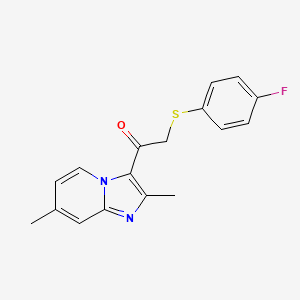 1-(2,7-Dimethylimidazo[1,2-a]pyridin-3-yl)-2-[(4-fluorophenyl)sulfanyl]-1-ethanone