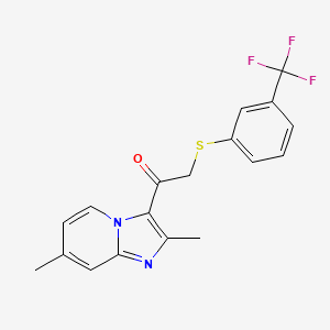 1-(2,7-Dimethylimidazo[1,2-a]pyridin-3-yl)-2-{[3-(trifluoromethyl)phenyl]sulfanyl}-1-ethanone