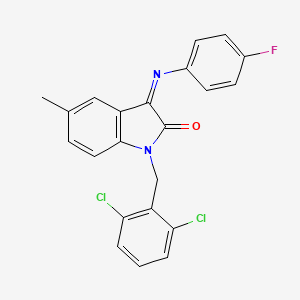 1-(2,6-dichlorobenzyl)-3-[(4-fluorophenyl)imino]-5-methyl-1,3-dihydro-2H-indol-2-one
