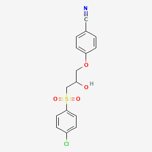molecular formula C16H14ClNO4S B3037499 4-{3-[(4-Chlorophenyl)sulfonyl]-2-hydroxypropoxy}benzenecarbonitrile CAS No. 478079-79-7