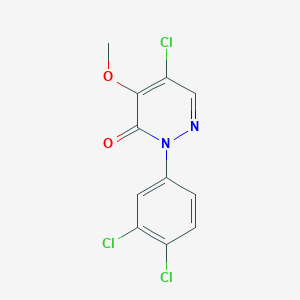 molecular formula C11H7Cl3N2O2 B3037507 5-chloro-2-(3,4-dichlorophenyl)-4-methoxy-3(2H)-pyridazinone CAS No. 478080-44-3
