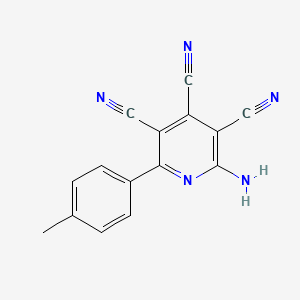 molecular formula C15H9N5 B3037509 2-Amino-6-(4-methylphenyl)-3,4,5-pyridinetricarbonitrile CAS No. 478081-23-1