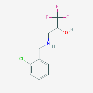 molecular formula C10H11ClF3NO B3037512 3-[(2-Chlorobenzyl)amino]-1,1,1-trifluoro-2-propanol CAS No. 478081-36-6