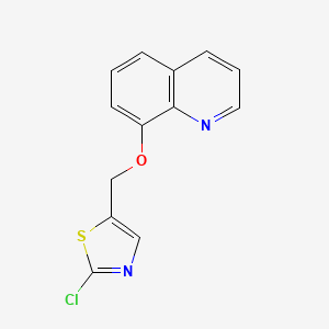 molecular formula C13H9ClN2OS B3037526 8-[(2-Chloro-1,3-thiazol-5-yl)methoxy]quinoline CAS No. 478246-28-5
